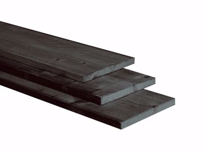 Afbeeldingen van Douglas plank vers gezaagd zwart gedompeld 22x200 mm